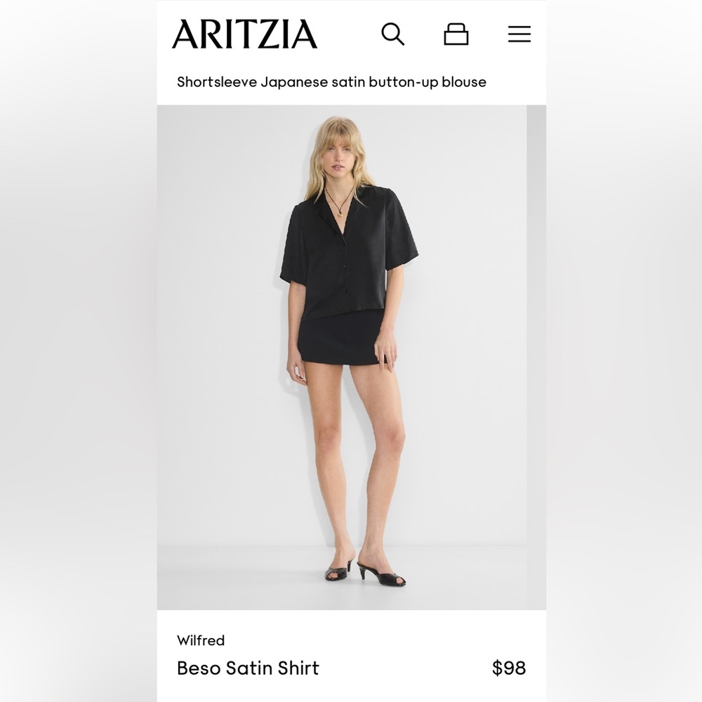 Wilfred Black Button Down Shirt
